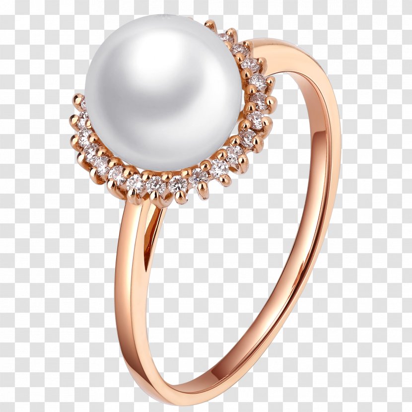 Pearl Ring Jewellery - Rose Gold Diamond Jewelry Transparent PNG