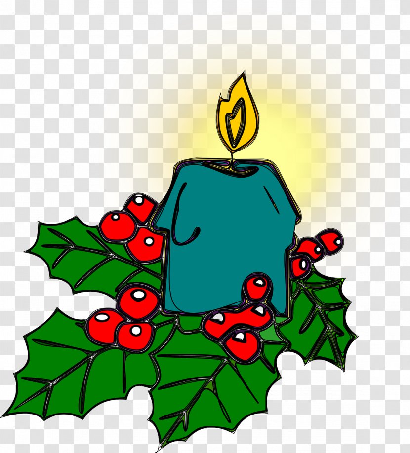 Common Holly Christmas Ornament Candle Clip Art - Flame - Burning Blue Transparent PNG