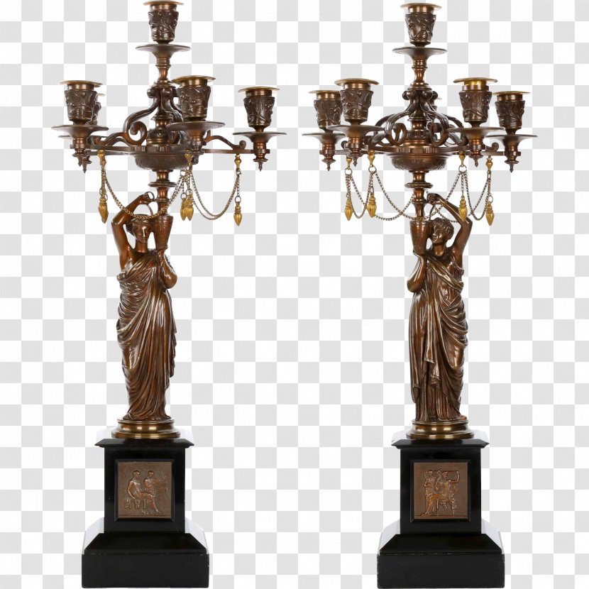 Candelabra Bronze Sculpture Candlestick Gilding - Ormolu - Table Transparent PNG