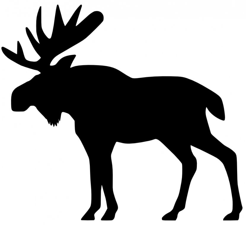 Moose Deer Black And White Clip Art - Pack Animal - Border Cliparts Transparent PNG
