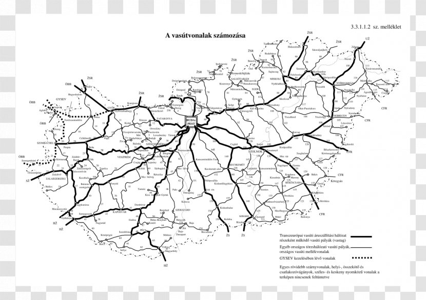 Rail Transport In Hungary Hungarian Wikipedia - Organism - Map Transparent PNG