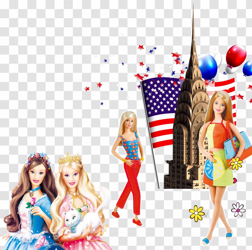 United States Barbie Doll Balloon - Transparency And Translucency - US Wind Element Material Transparent PNG