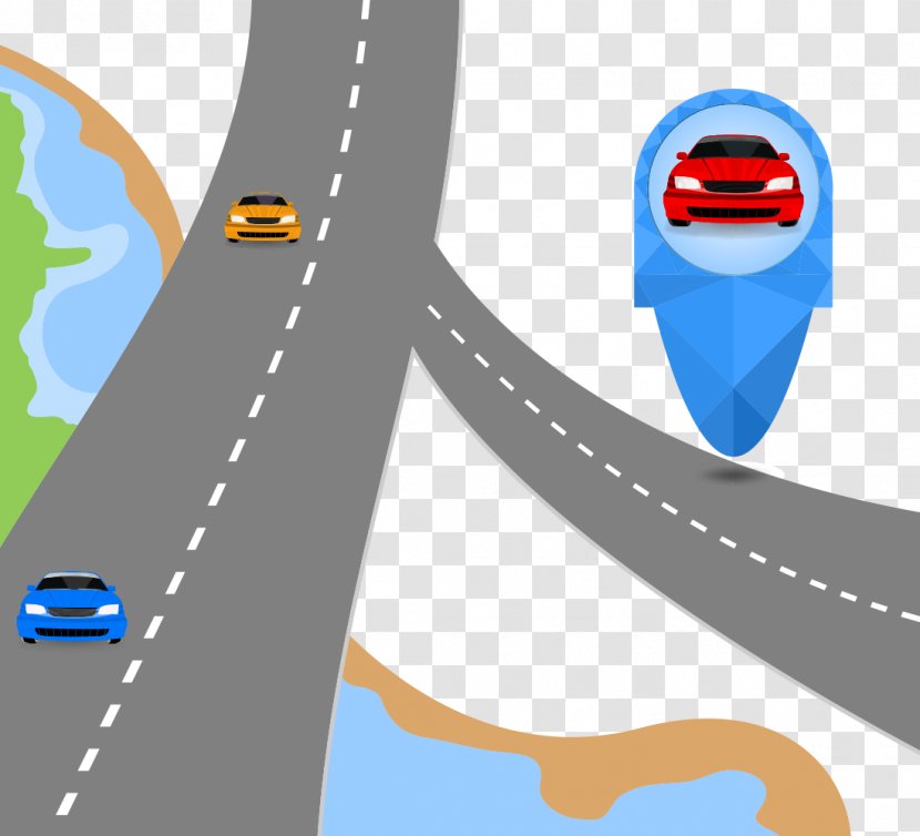 Urban Road Vehicle Location - Technology Roadmap - Illustration Transparent PNG