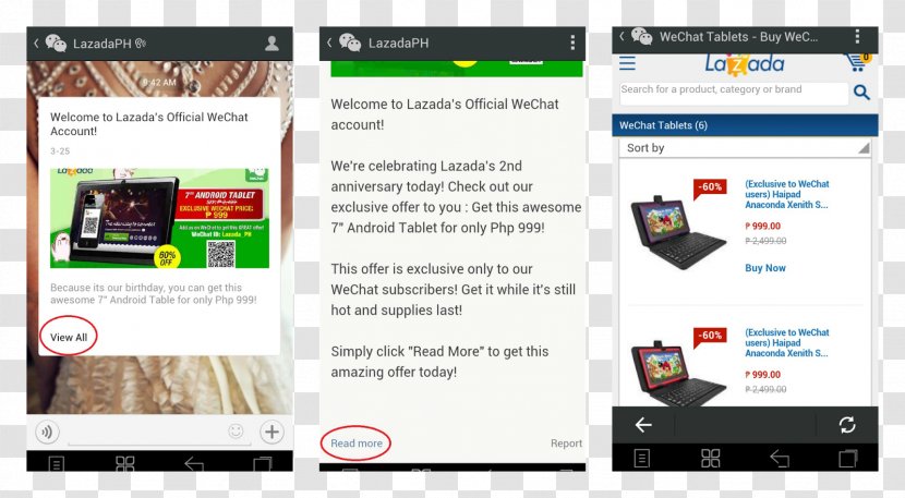 WeChat E-commerce Lazada Group Chatbot Internet - Electronic Device - Android Transparent PNG