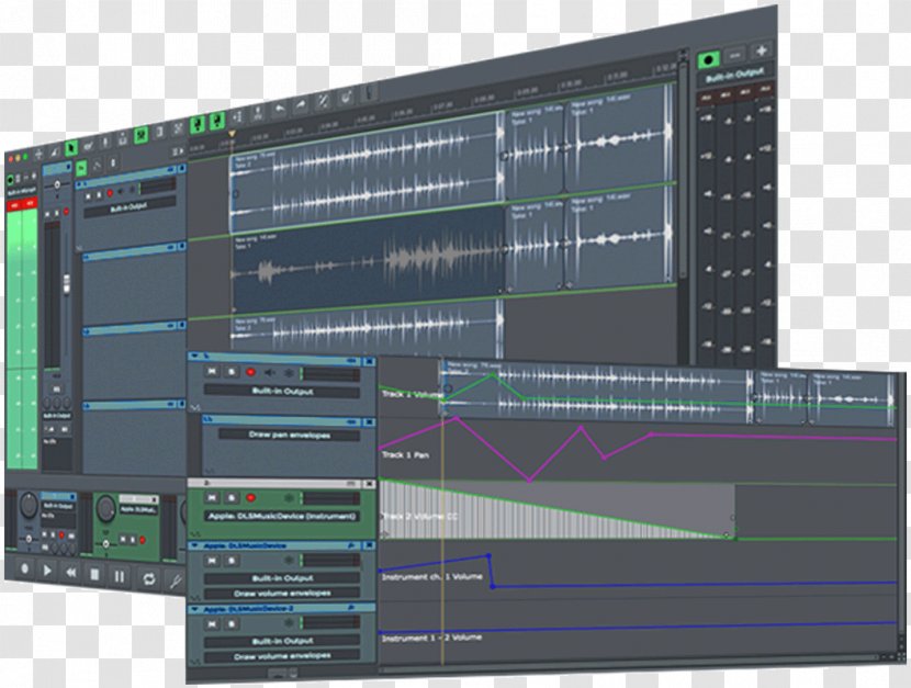 Digital Audio Workstation N-Track Studio Recording Multitrack - Cartoon - Late Transparent PNG