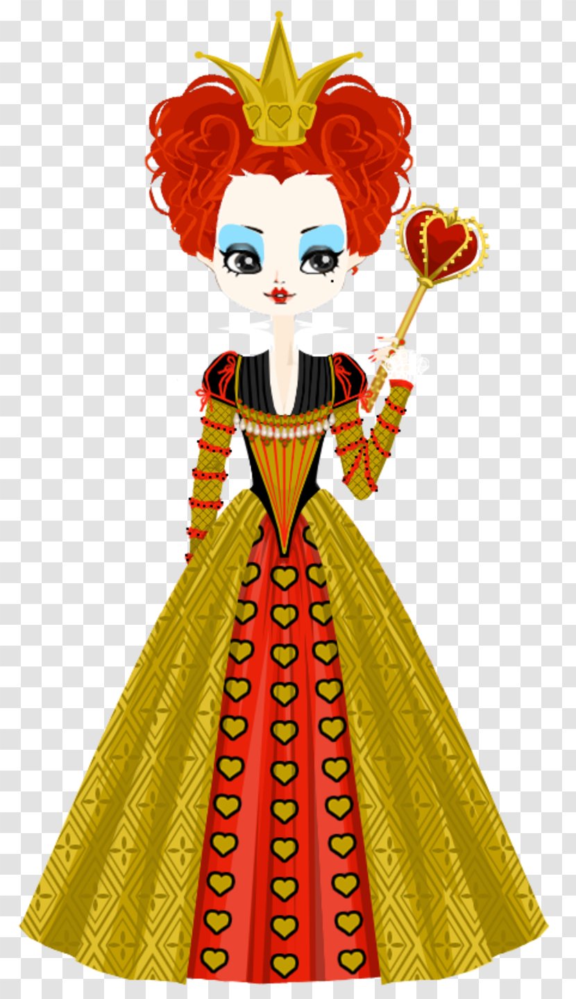 Queen Of Hearts Alice's Adventures In Wonderland Red White Drawing - Costume Design - Alice Disney Transparent PNG