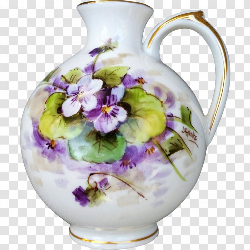 Selb Vase Violet Porcelain Tableware - Still Life - Hand Painted Transparent PNG