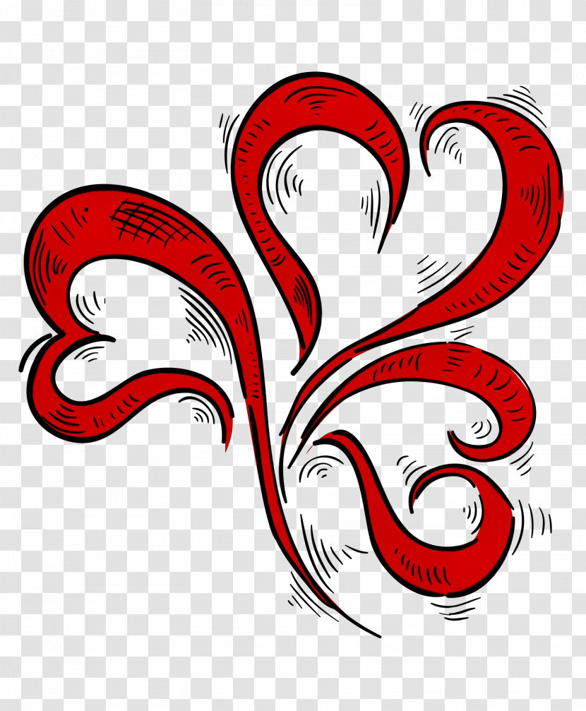 Heart Ornament Line Art Transparent PNG