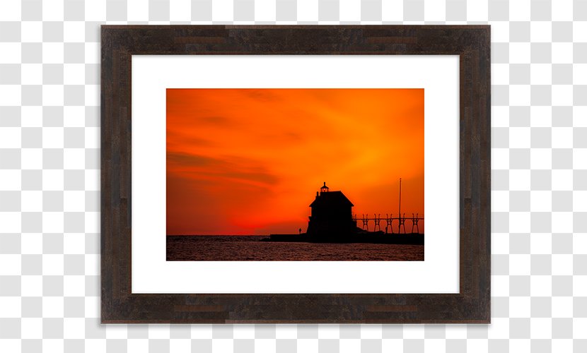 Grand Haven South Pierhead Inner Light Lighthouse Picture Frames Photography - Wall - Building At Dusk Transparent PNG