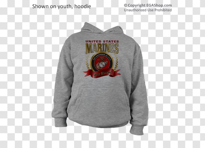 Hoodie Font Product - Hood - Marine Corps Birthday Transparent PNG