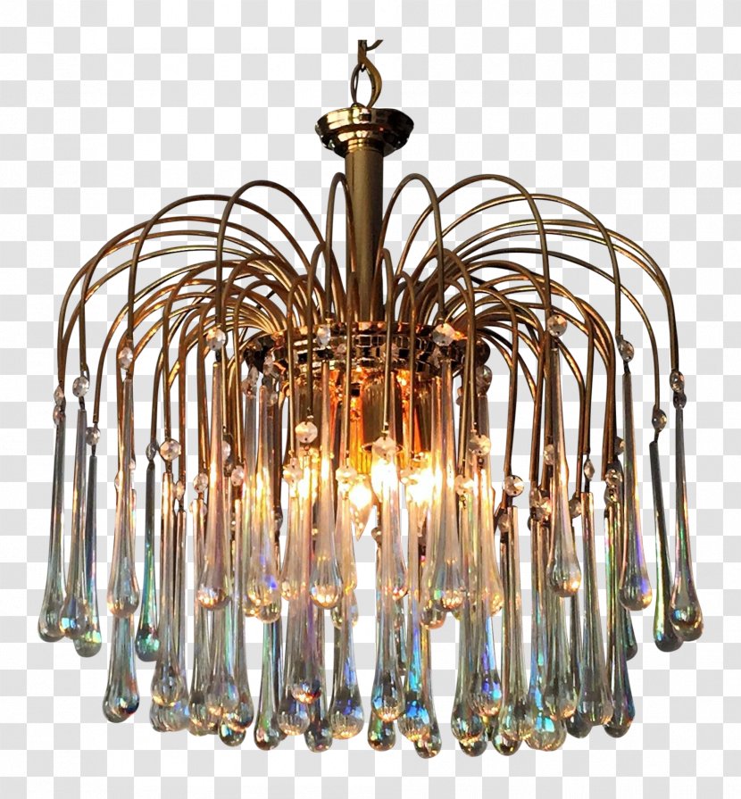 Chandelier Murano Glass Light Fixture - Brass - Chandeliers Transparent PNG