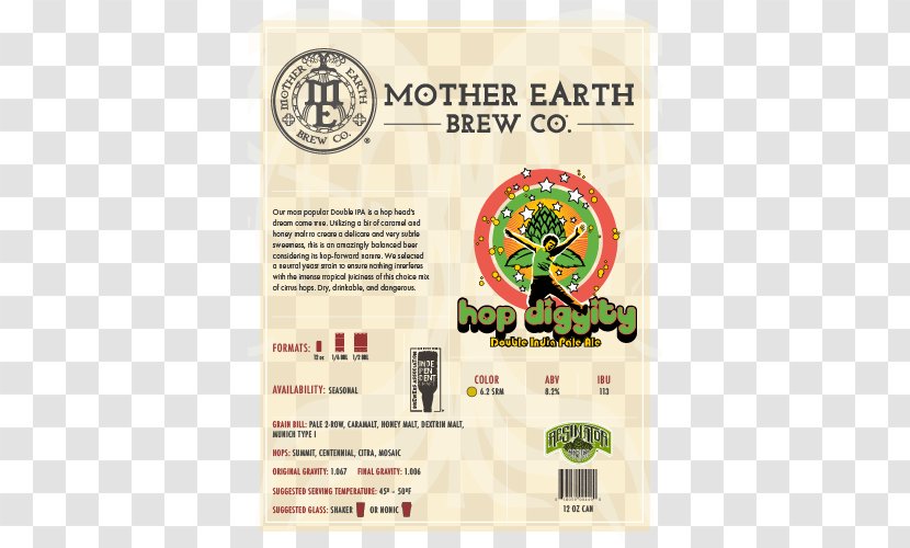 Mother Earth Brewing Company Brewery Hops Brand Beer Grains & Malts Transparent PNG