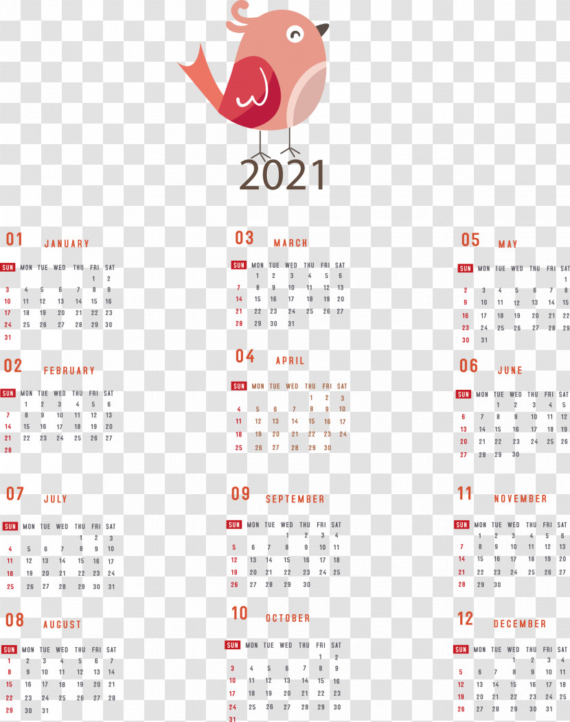 Printable 2021 Yearly Calendar 2021 Yearly Calendar Transparent PNG