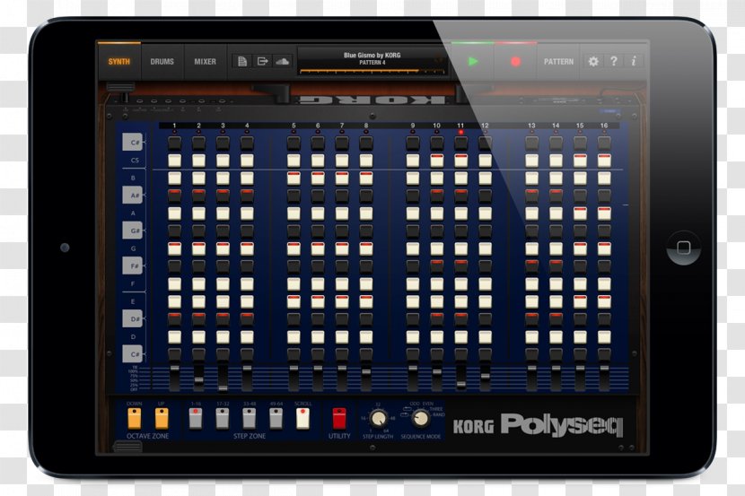 Korg Polysix Borderlands IPad Mini Sound Synthesizers - Display Device - Synth Transparent PNG