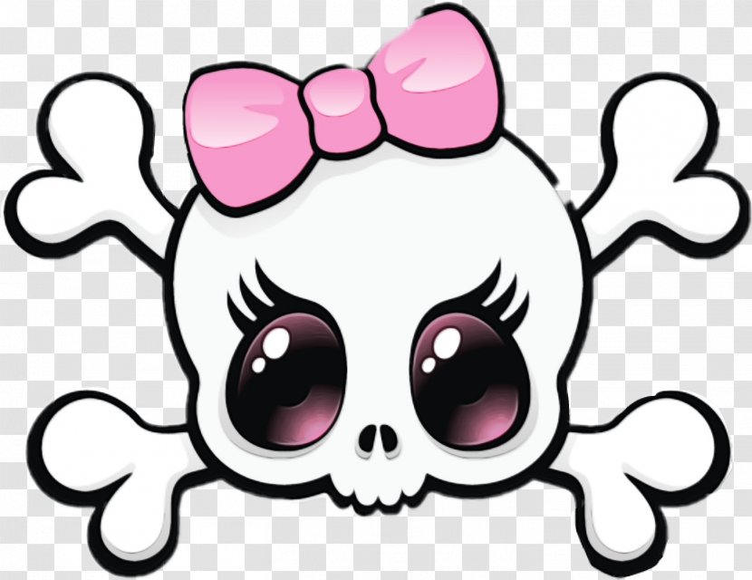 Human Skull Drawing - Girly Girl - Whiskers Line Art Transparent PNG