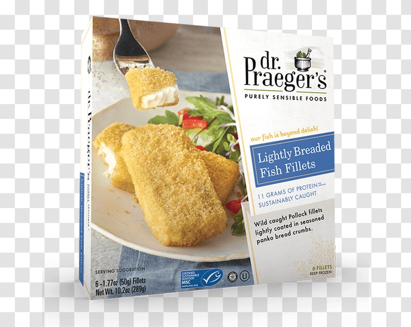 Fish Finger Breaded Cutlet Fast Food Dr. Praeger's Fillet - Frozen Transparent PNG