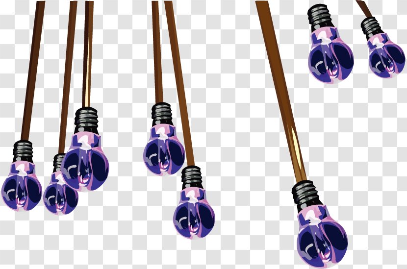 Incandescent Light Bulb Euclidean Vector - Glass - Purple Hanging Lamp Transparent PNG