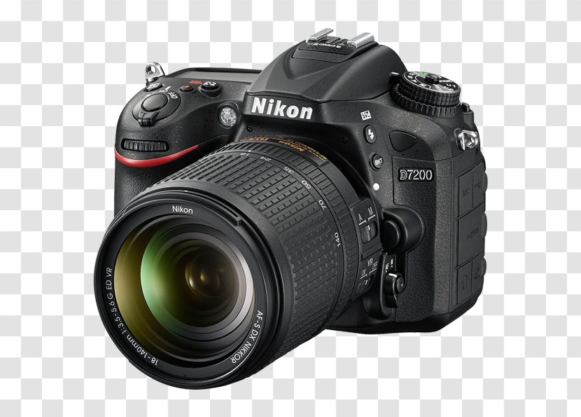 Digital SLR Nikon D7200 AF-S DX Nikkor 18-140mm F/3.5-5.6G ED VR Camera Lens - Reflex Transparent PNG