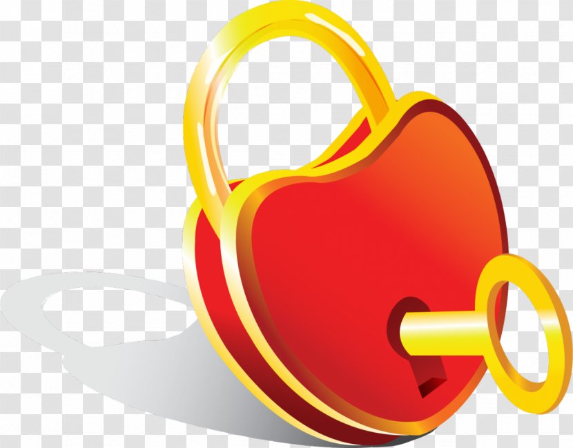 Clip Art Padlock Love Lock - Orange Transparent PNG