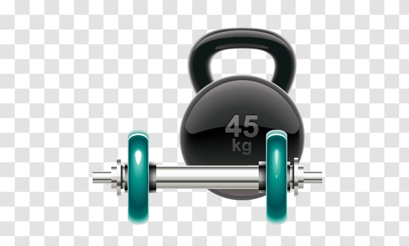 Physical Fitness Exercise Icon - Myfitnesspal - Cartoon Barbell And Iron Ball Transparent PNG