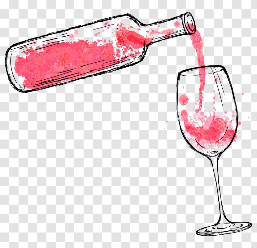 Wine Watercolor Painting Paint And Sip Industry Drink - Red - Copa Vino Transparent PNG