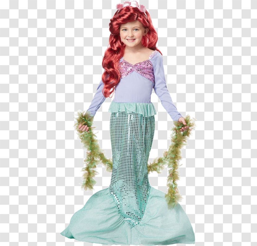 The Little Mermaid Costume Party Child - Watercolor Transparent PNG