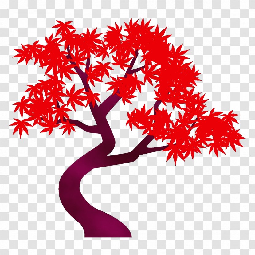 Tree Red Leaf Branch Woody Plant - Stem Twig Transparent PNG