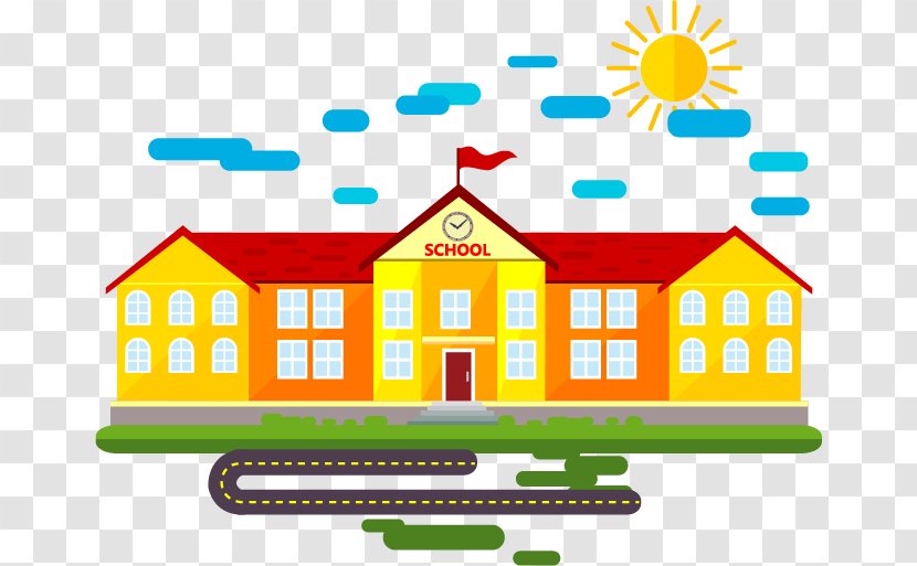 Schoolyard Drawing - House - Cartoon School Building Material Transparent PNG