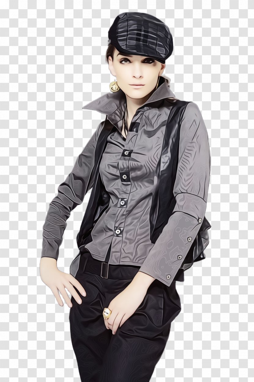 Clothing Black Jacket Outerwear Sleeve - Wet Ink - Top Neck Transparent PNG