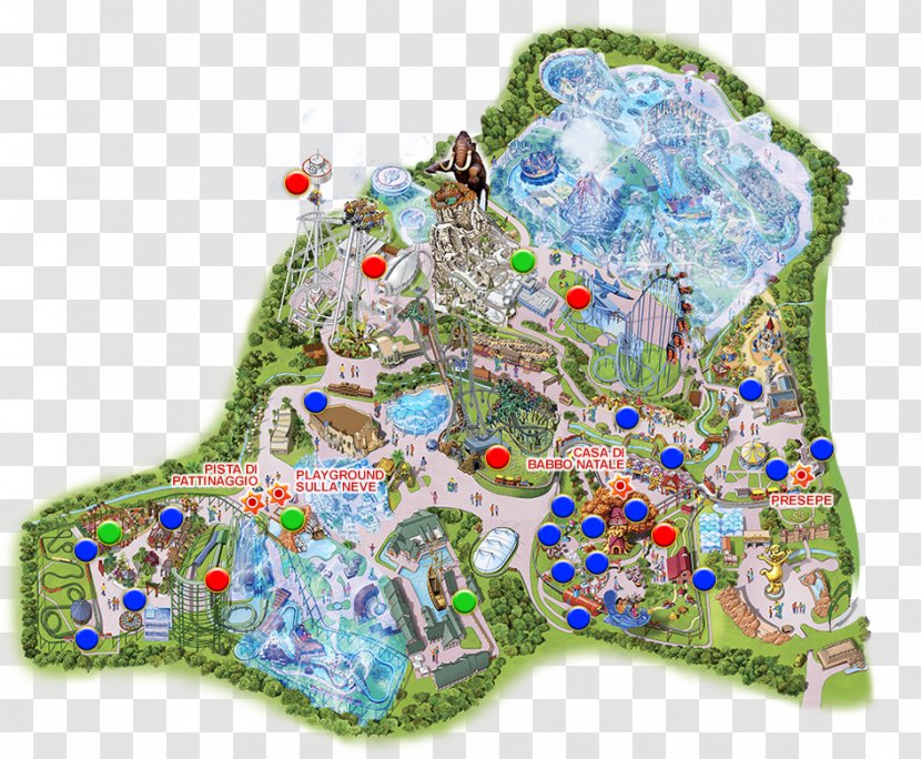 Gardaland Mammut Shaman Cowboyland Blue Tornado - Map - Sea Food Transparent PNG