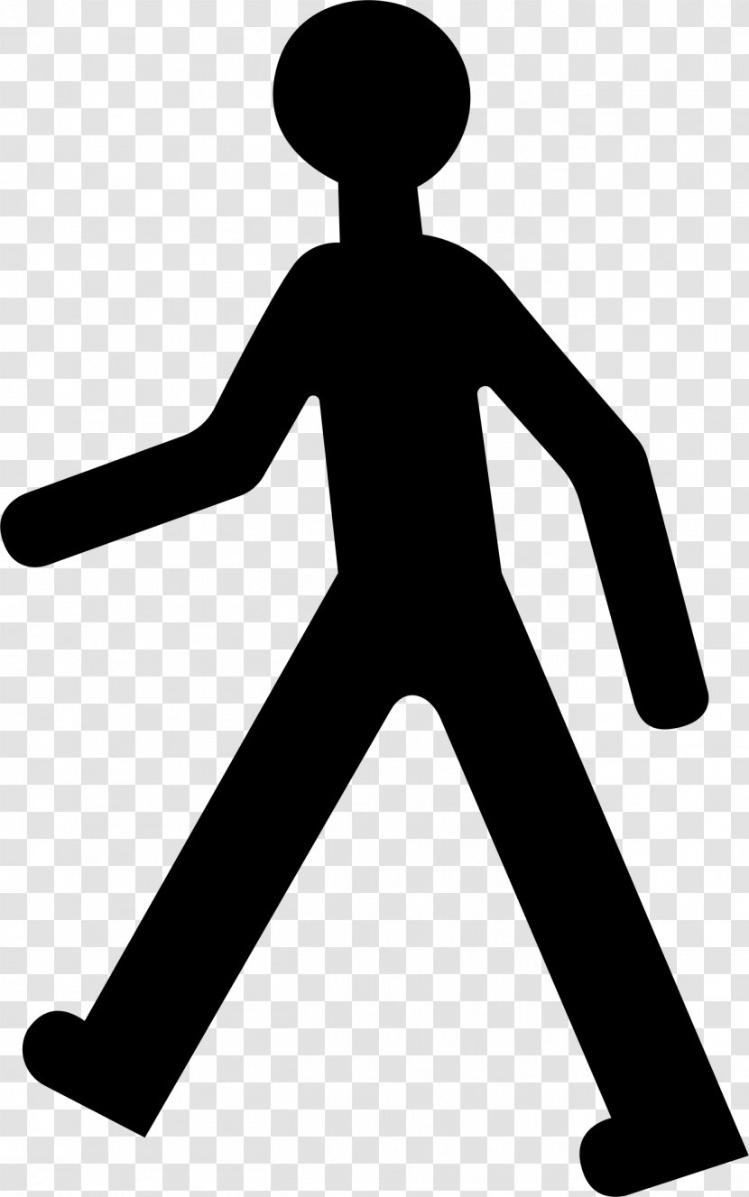 Traffic Sign Warning Pedestrian Clip Art - Man Silhouette Transparent PNG