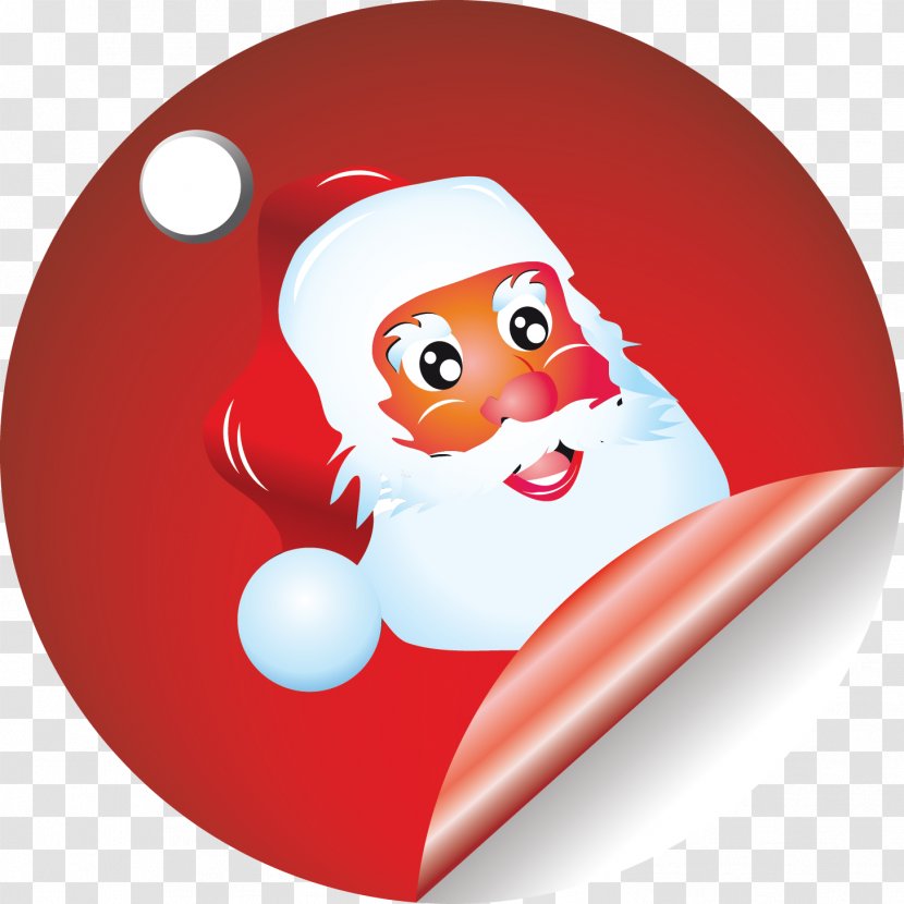 Sticker - Santa Claus - Red Tag Vector Transparent PNG