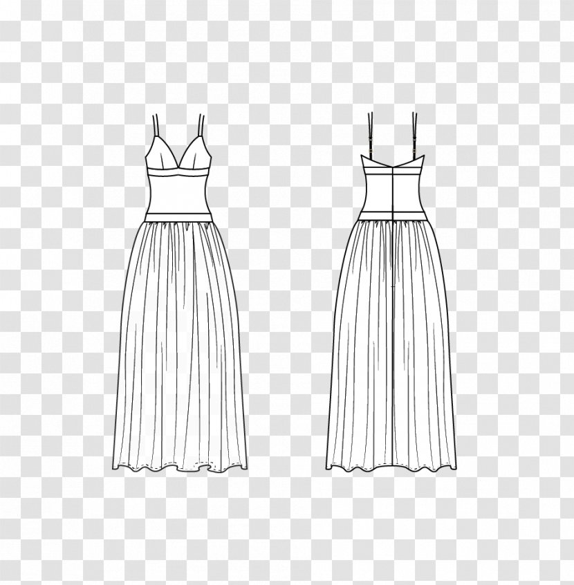 Gown Drawing Dress Clothes Hanger Pattern - Neck Transparent PNG
