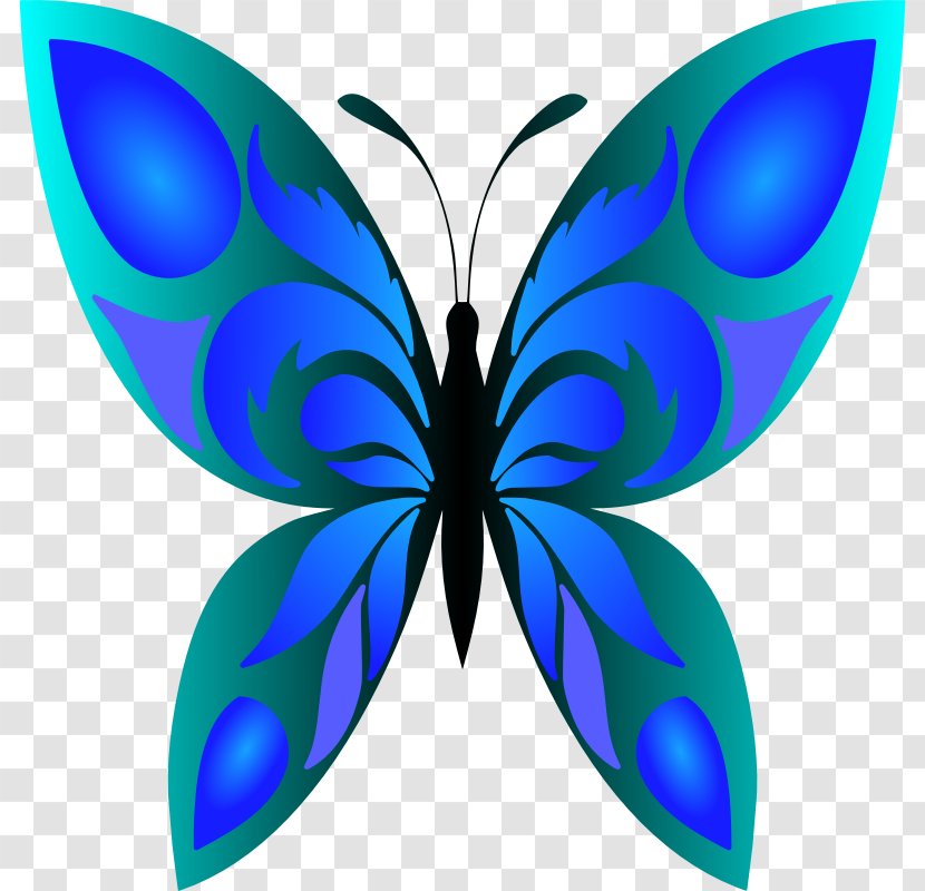 Monarch Butterfly Clip Art - Cobalt Blue Transparent PNG