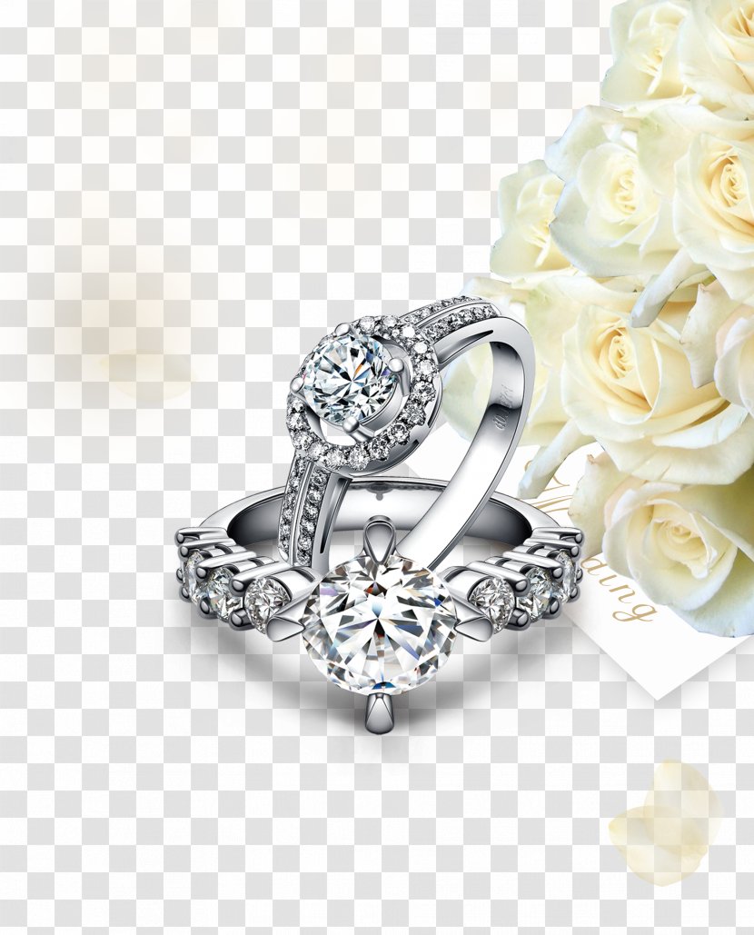 Wedding Ring Diamond Engagement Jewellery - Silver Transparent PNG