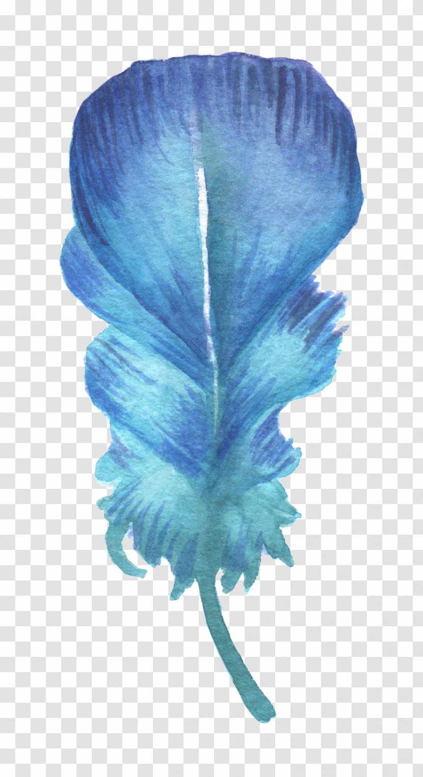 Watercolor Painting Feather Blue - Inkwell - Sen Department Of Fresh Transparent PNG
