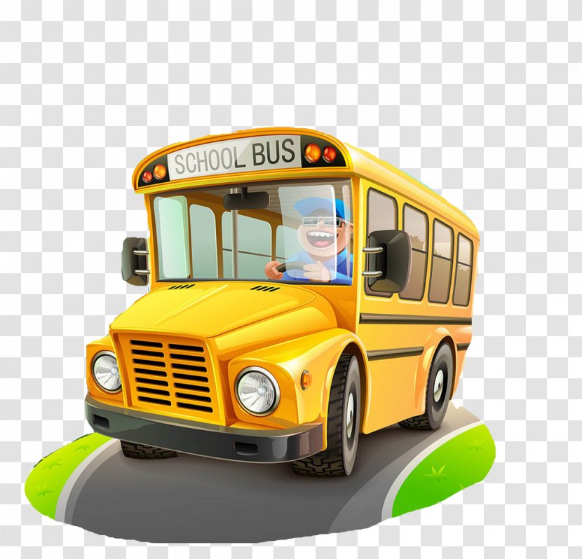 School Bus Cartoon Clip Art - Automotive Design - Driving The Transparent PNG