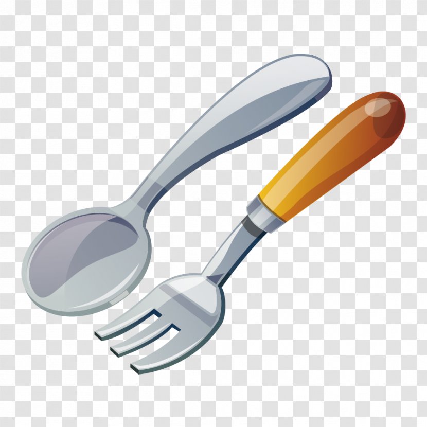 Fork Tableware Cartoon - Cutlery - Silver Spoon Creative Transparent PNG
