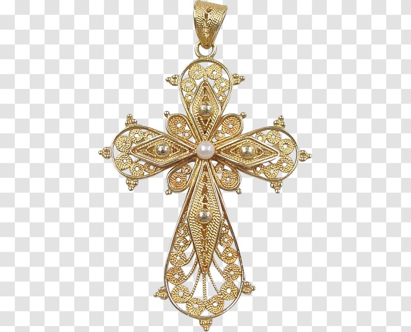 Gold Charms & Pendants Jewellery Cross Filigree - Religious Item - FILIGREE Transparent PNG