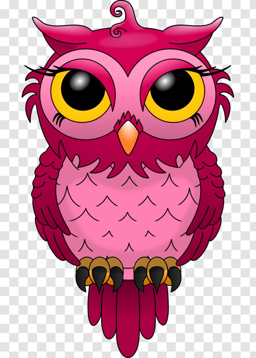 Owls And Owlets Bird Clip Art - Pink Transparent PNG