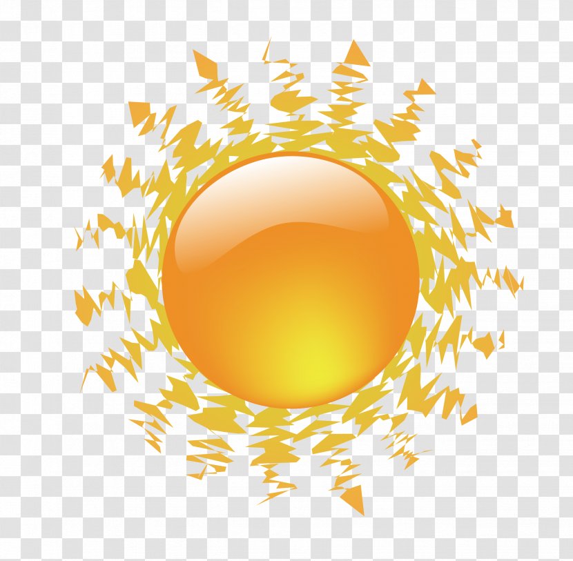 Cartoon Drawing - Orange - Summer Sun Design Vector Material Transparent PNG