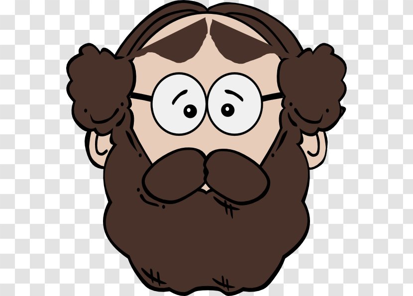 Cartoon Beard Clip Art - Head Transparent PNG