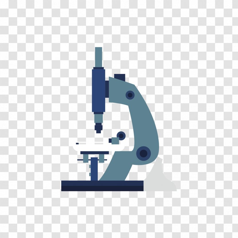 Microscope Laboratory Research Flat Design - Blue Transparent PNG