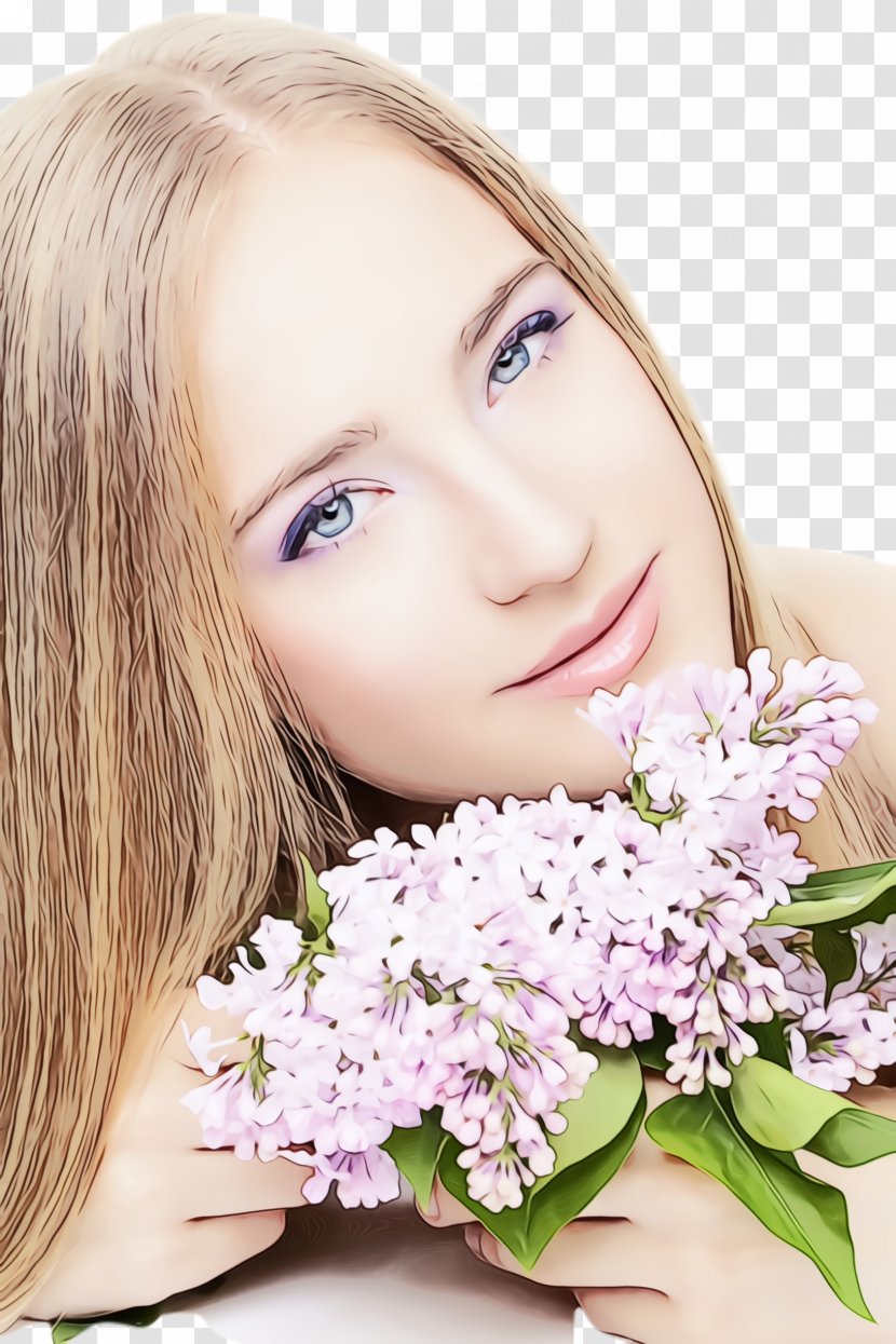 Hair Face Skin Beauty Lilac - Cheek Eye Transparent PNG