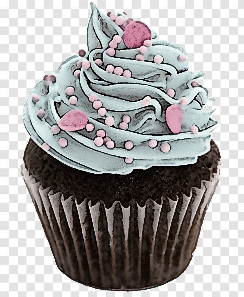 Cupcake Buttercream Icing Pink Cake - Food - Muffin Transparent PNG