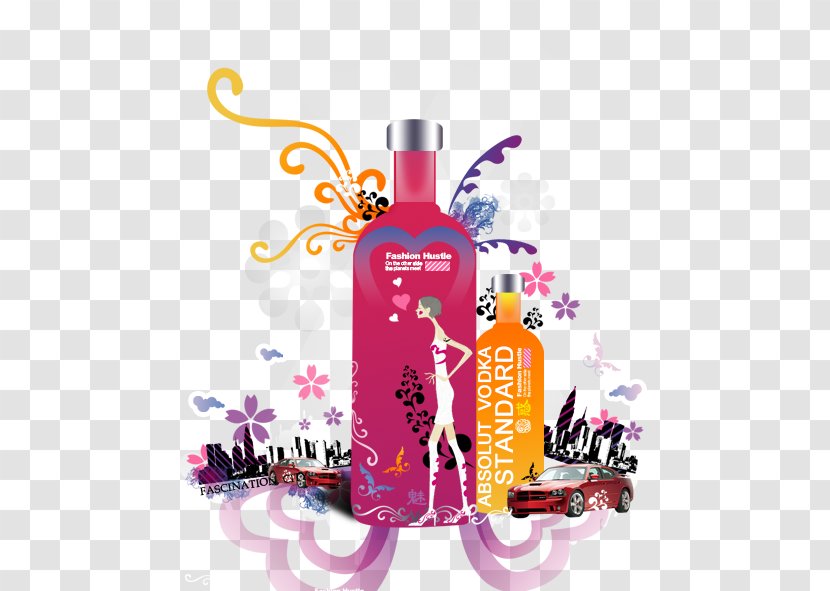 Glass Bottle Purple Perfume Newspaper - Liquid - Trend Bottles Transparent PNG