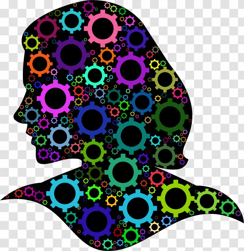 Silhouette Female Woman Clip Art - Organism - Brain Transparent PNG