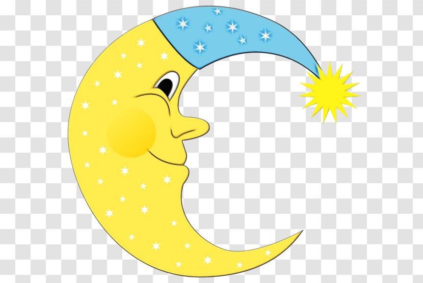 Crescent Moon - Paint - Yellow Lunar Phase Transparent PNG