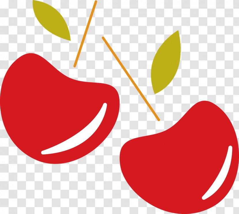 Red Cherry Fruit Drawing - Frame - Brush Stroke Transparent PNG