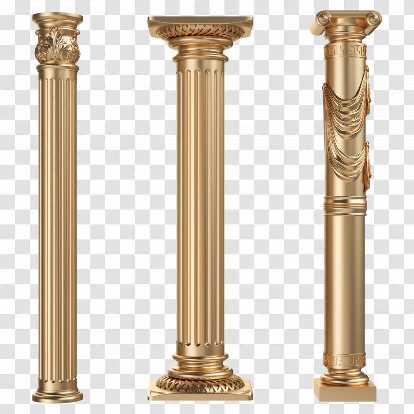 Column Clip Art - Structure - European Style Retro Gold Roman Pole HD Transparent PNG
